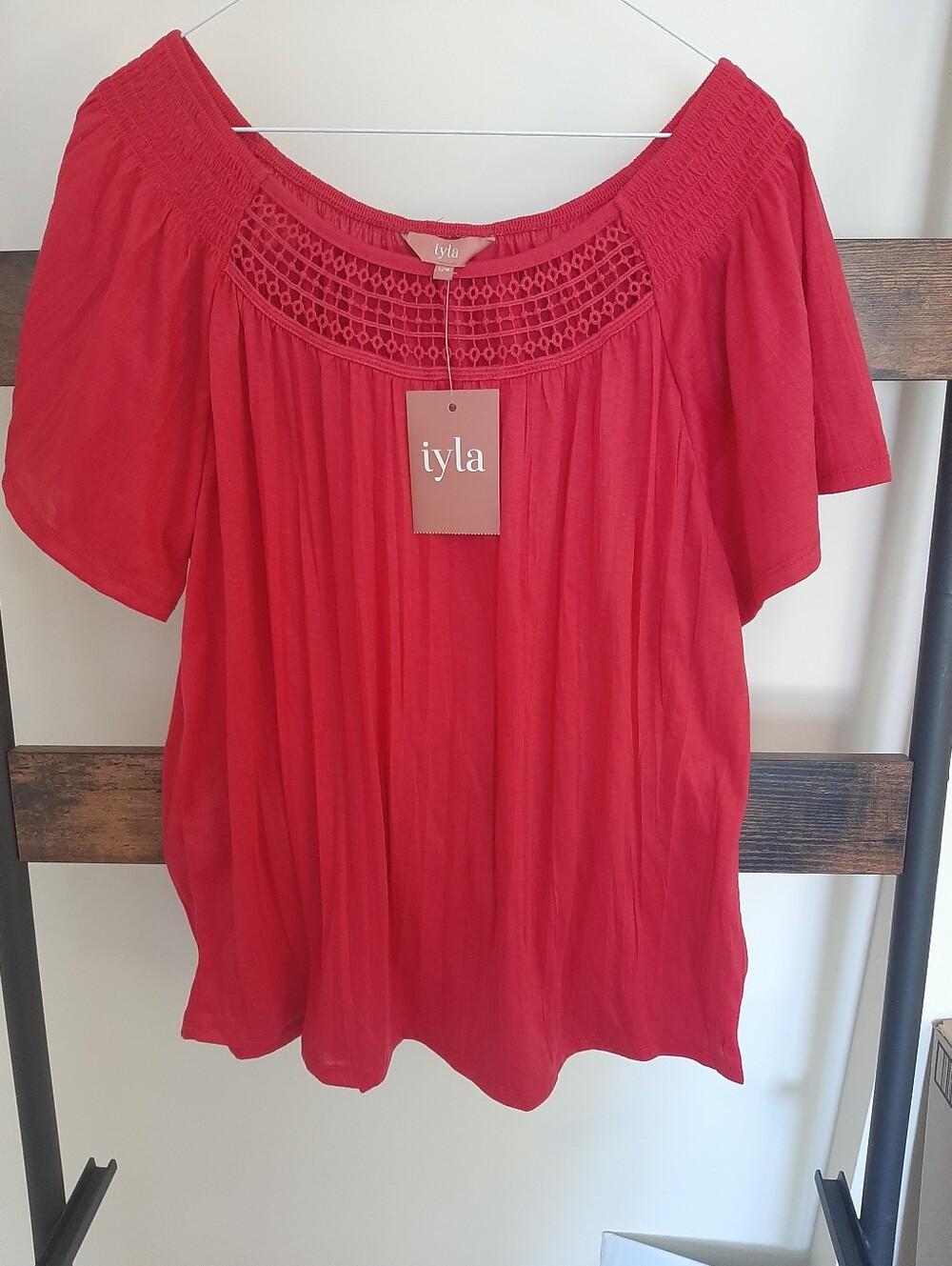 Women's Peasant Top  With Off The Shoulder Options